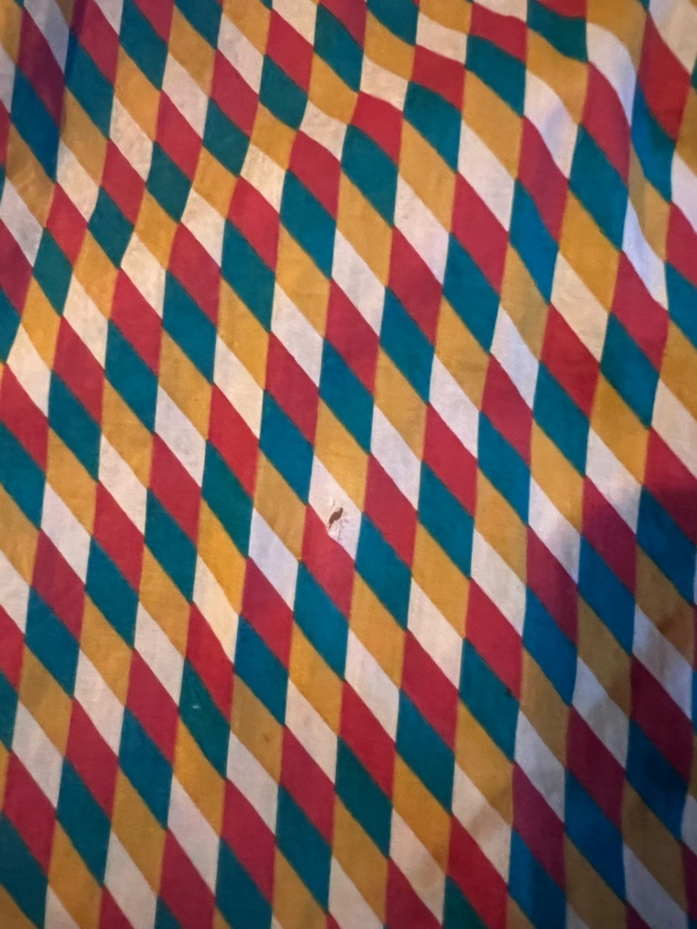 70’s Saint Laurent Multicolor Harlequin Print Button Front Blouse - Picture 4 of 4